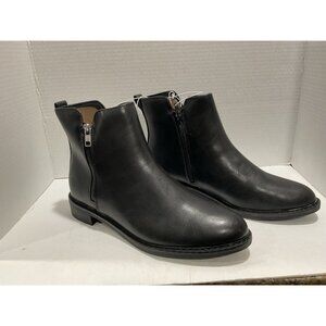 Universal Thread Brenna Faux Leather Boots Fashion Black Memory Foam Size 8 NEW